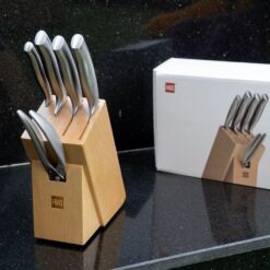Bộ dao Đức 6 món Xiaomi HuoHou kèm chân đế gỗ